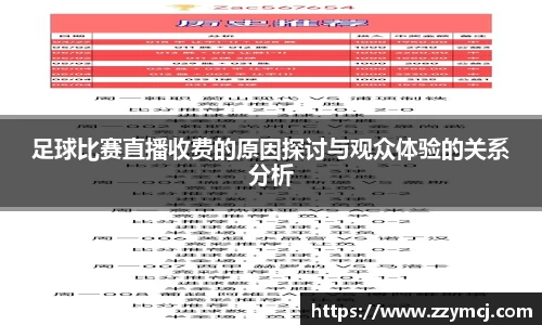 足球比赛直播收费的原因探讨与观众体验的关系分析